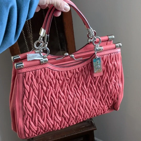 Coach NWT Madison Twist Leather Carrie Satchel F27681 - Picture 11 of 11